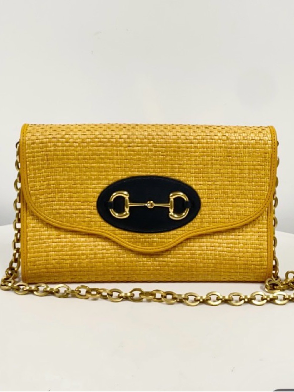 Gucci Woven Shoulder Bag with Gold Hardware